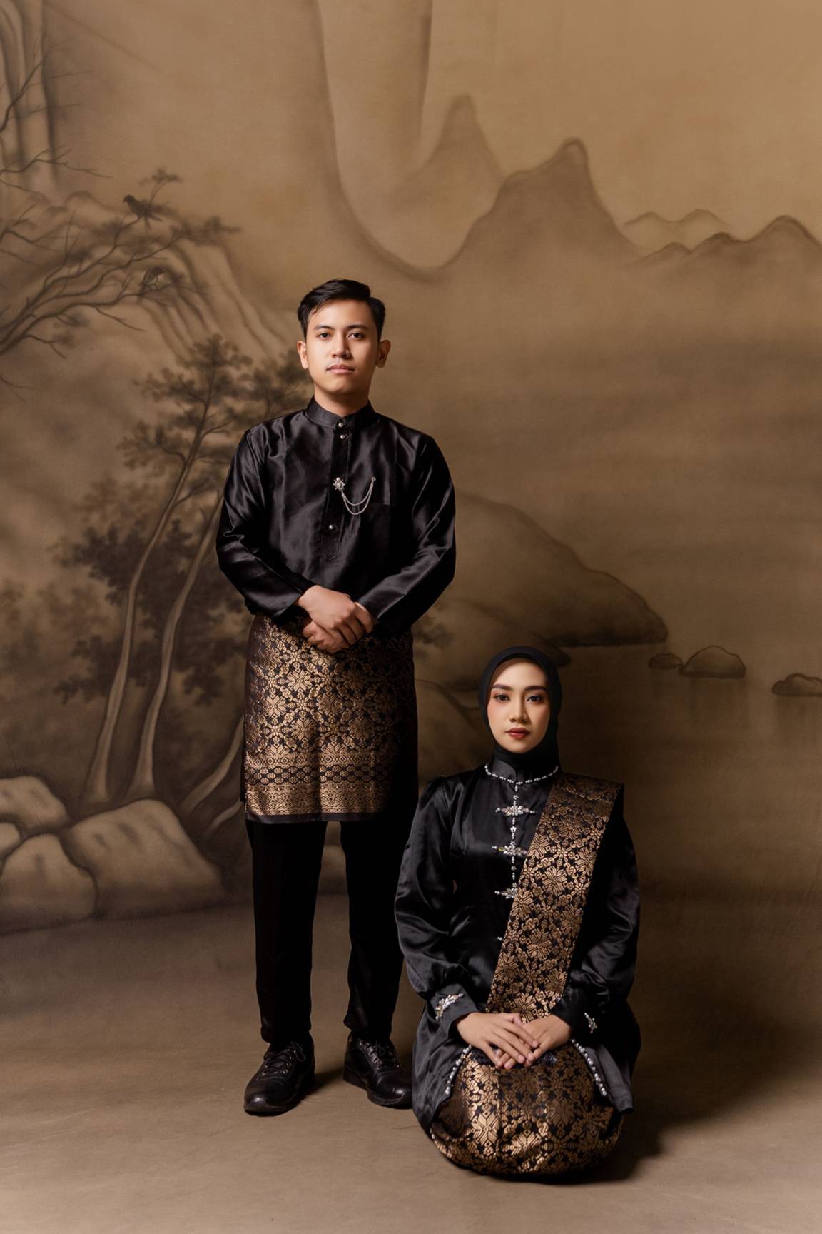 Potret pasangan di studio